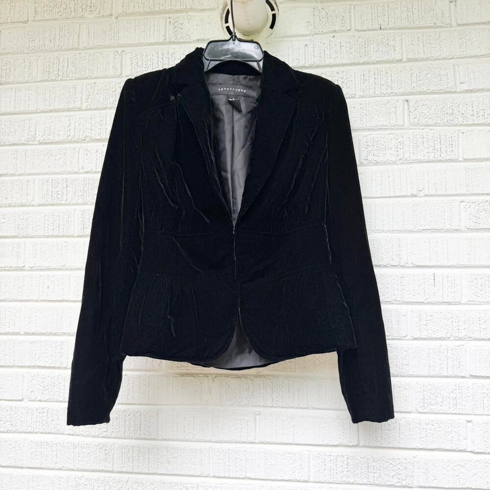 Y2K Apostrophe Black Velvet Blazer